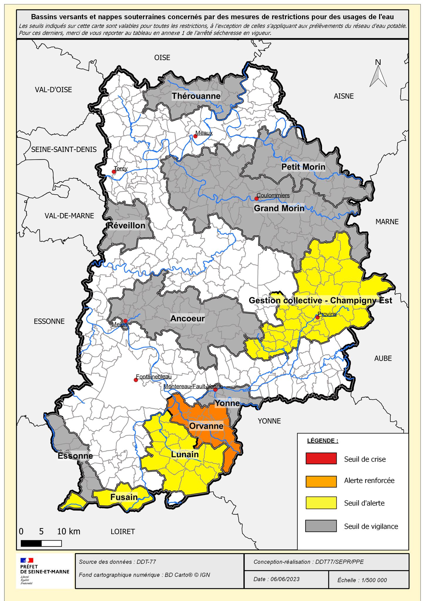 carte - alerte sécheresse